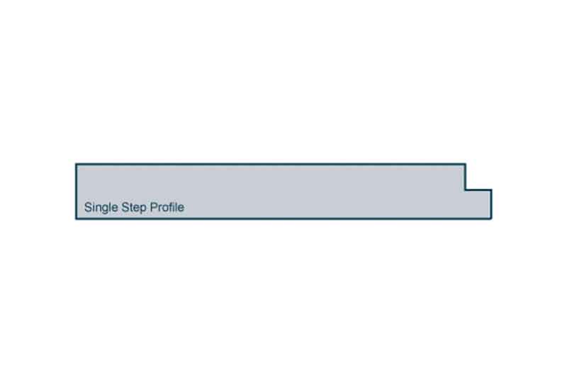 Profile View of 19 x 144mm Single Step Skirting
