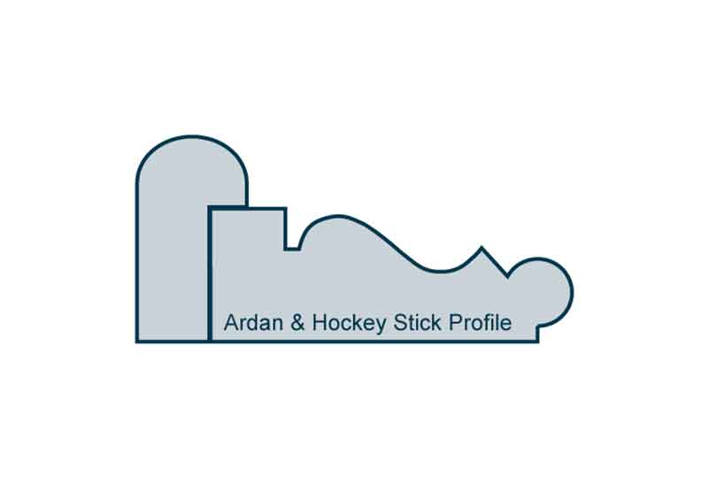 Profile View of 19 x 69mm Ardan Architrave, inc. Hockey Stick