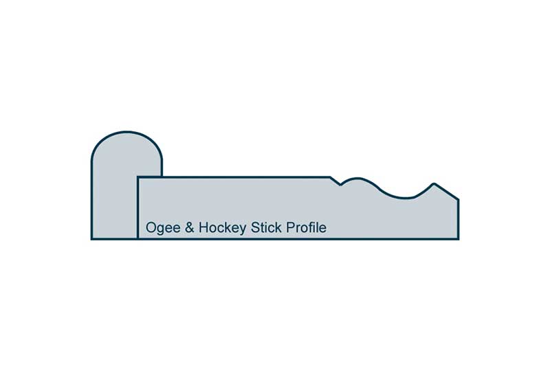 Profile View of 19 x 94mm Ogee Architrave, inc. Hockey Stick