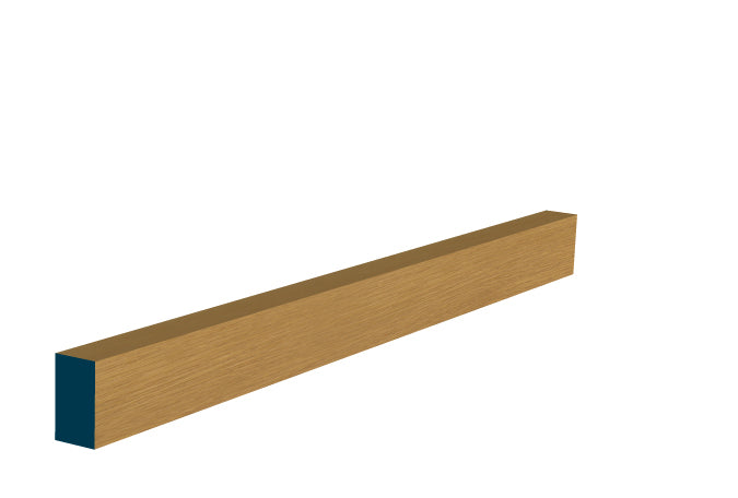 25 x 40 Pre-Varnished Solid White Oak Square Edge Door Stop