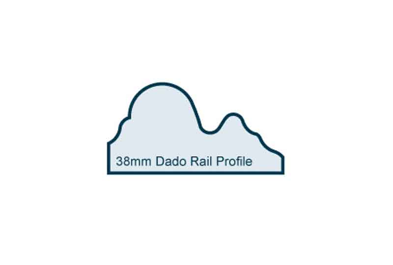 Profile View of 19 x 38mm Dado Rail