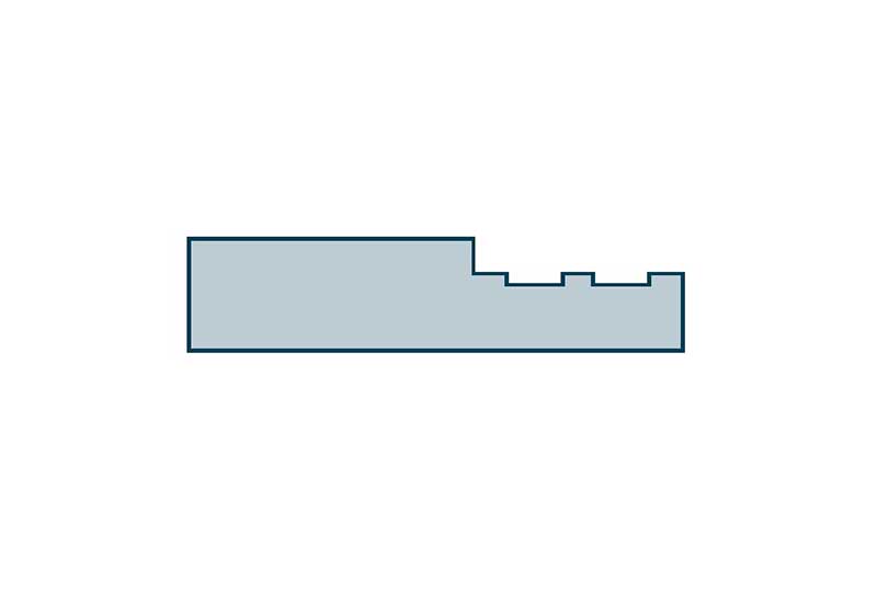 Pre-Primed REBATED Door Frame, blue rectangular design with black outline, ready for finishing coat. Includes 2 Legs and 1 Head, adjustable on-site.