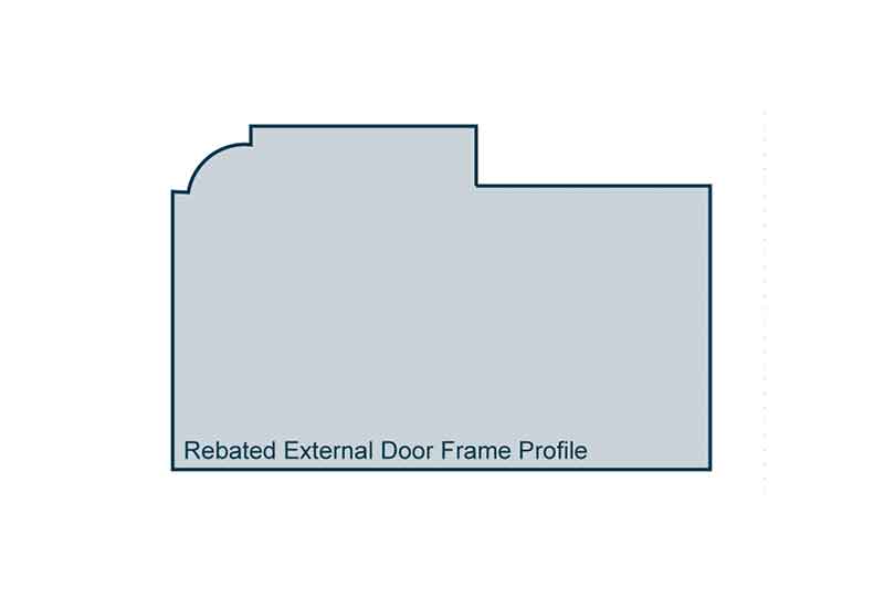 Profile View of 69mm Pre-Primed REBATED External Door Frame