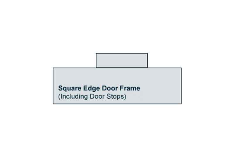 Rectangular sign displaying CUSTOM PACK - 31mm Pre-Primed Door LINER (inc SQUARE Door Stop) with clear black text on a white background.