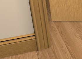 Pre-Varnished Solid Oak Hockey Stick shown fitted, complementing the architrave and skirting board