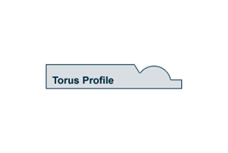 Profile View of 19 x 144mm Pre-Varnished Solid White Oak Torus Skirting