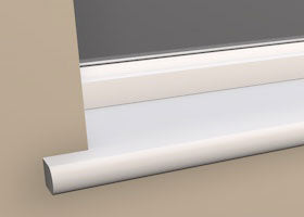 Pre-Primed Window Board shown fitted at the base of a window