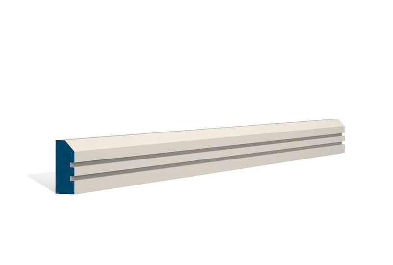 19 x 44mm Bevelled Double Shaker Architrave - Style: Pre-Painted Wood - Ivory