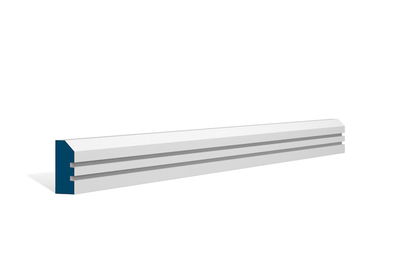 19 x 44mm Bevelled Double Shaker Architrave - Style: Pre-Painted Wood - White