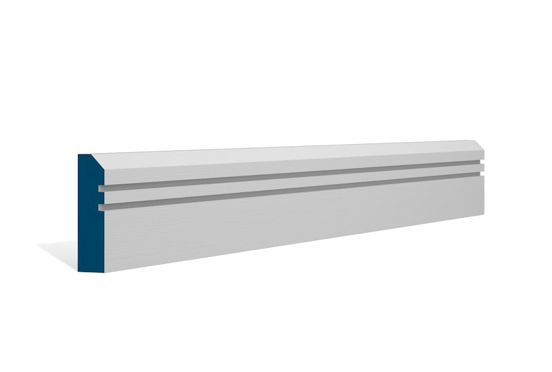 19 x 69mm Bevelled Double Shaker Architrave or Skirting - Style: Pre-Primed Wood
