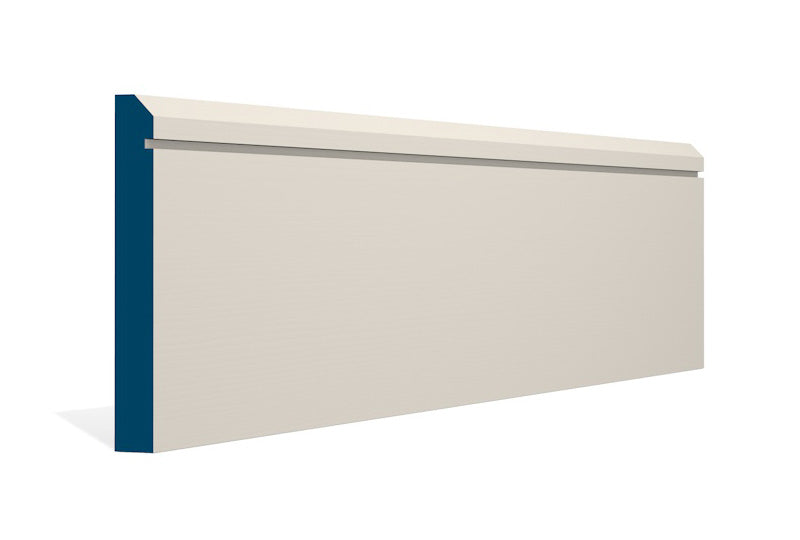 19 x 144mm Bevelled Single Shaker Skirting (5x2.4m) - Style: Pre-Painted Wood - Ivory