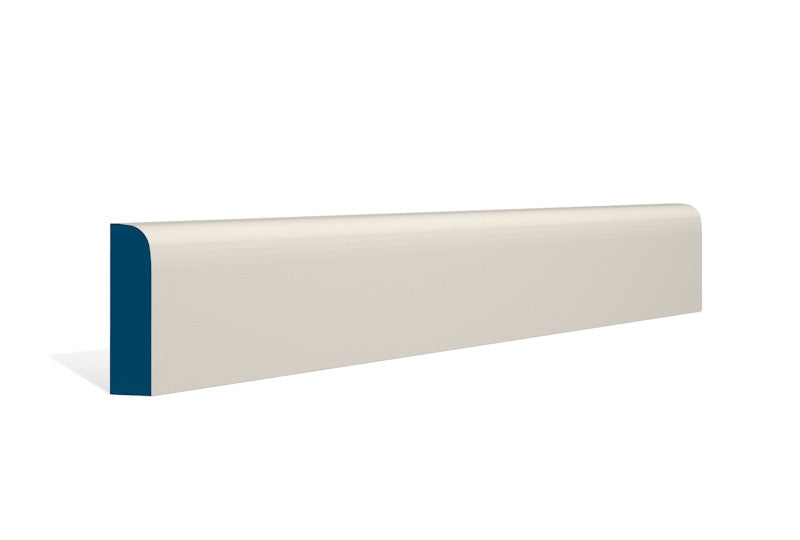 19 x 69mm Bullnose Architrave or Skirting - Style: Pre-Painted Wood - Ivory