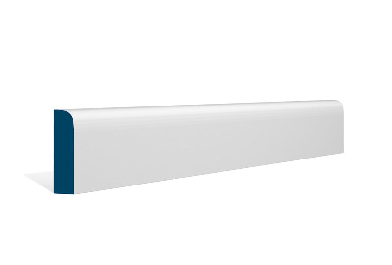 19 x 69mm Bullnose Architrave or Skirting - Style: Pre-Painted Wood - White