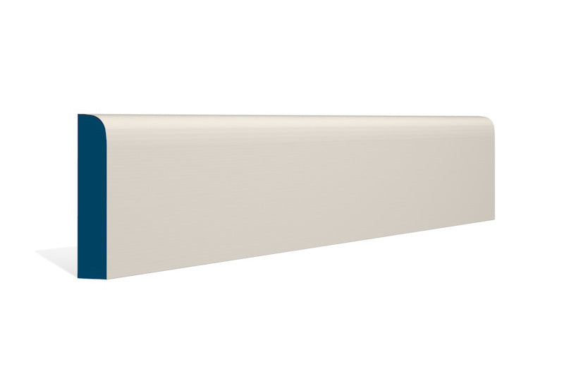 19 x 94mm Bullnose Architrave or Skirting - Style: Pre-Painted Wood - Ivory