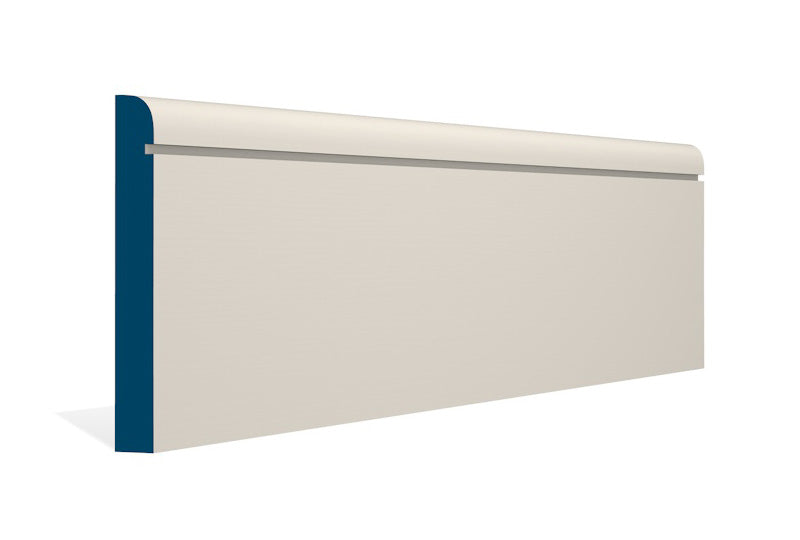 19 x 144mm Bullnose Shaker Skirting (5x2.4m) - Style: Pre-Painted Wood - Ivory