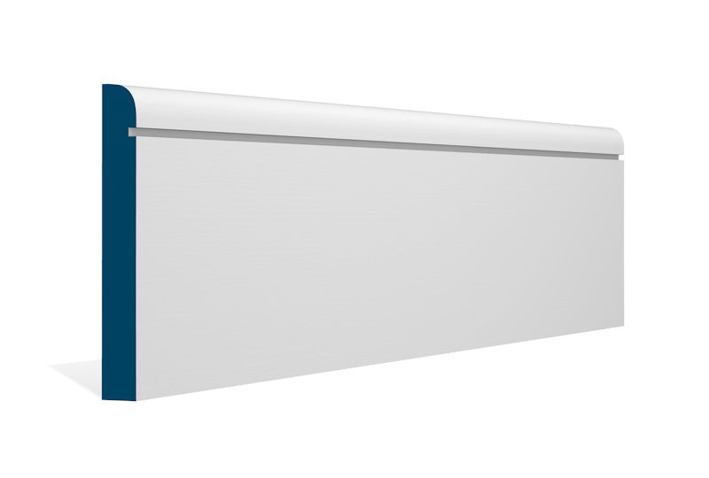 19 x 144mm Bullnose Shaker Skirting (5x2.4m) - Style: Pre-Painted Wood - White