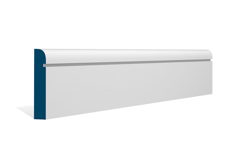 19 x 94mm Bullnose Shaker Architrave or Skirting - Style: Pre-Painted Wood - White