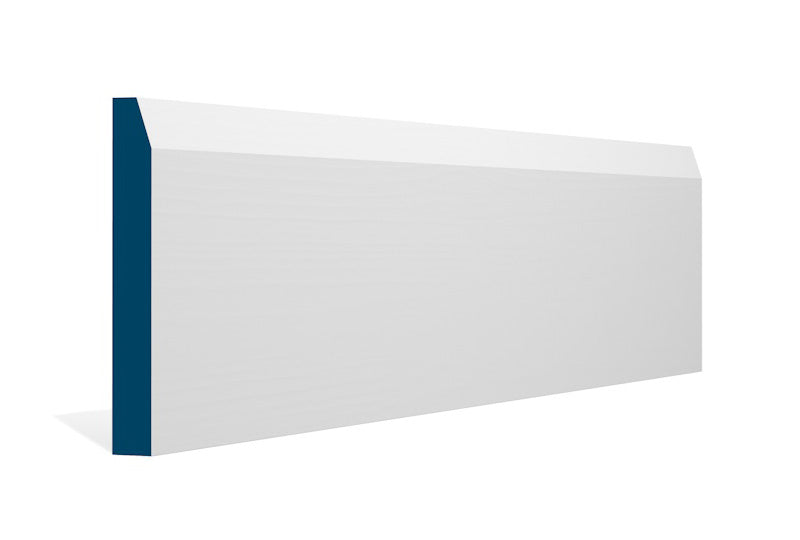 19 x 144mm Chamfered Skirting (5x2.4m) - Style: Pre-Painted Wood - White