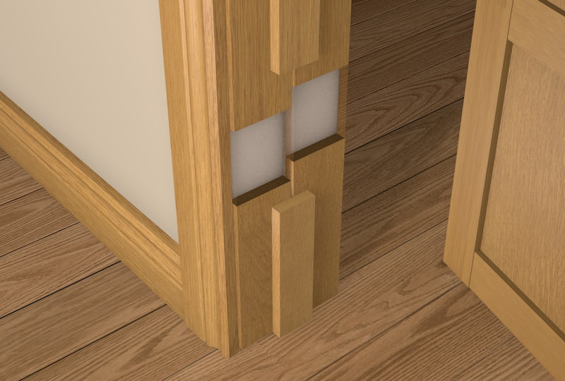 12mm Pre-Varnished Solid White Oak Door Lining Kit (inc SQUARE Door Stop)