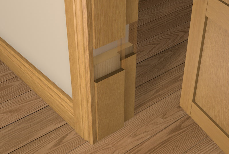 40mm Pre-Varnished Solid White Oak FACED Rebated Door Frame