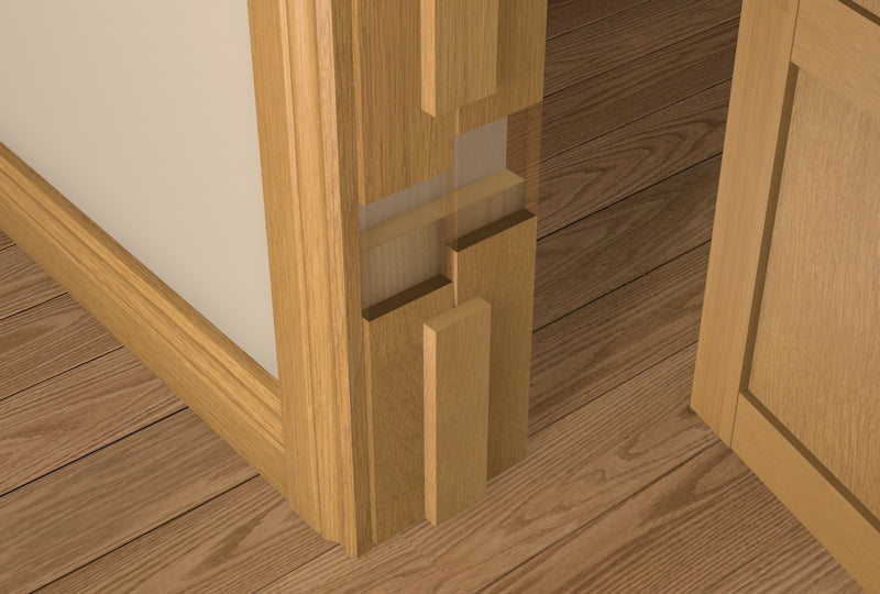 31mm Pre-Varnished Solid White Oak FACED Door Liner (inc SQUARE Door Stop)