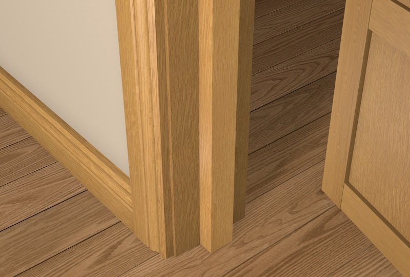 25 x 40 Pre-Varnished Solid White Oak Square Edge Door Stop