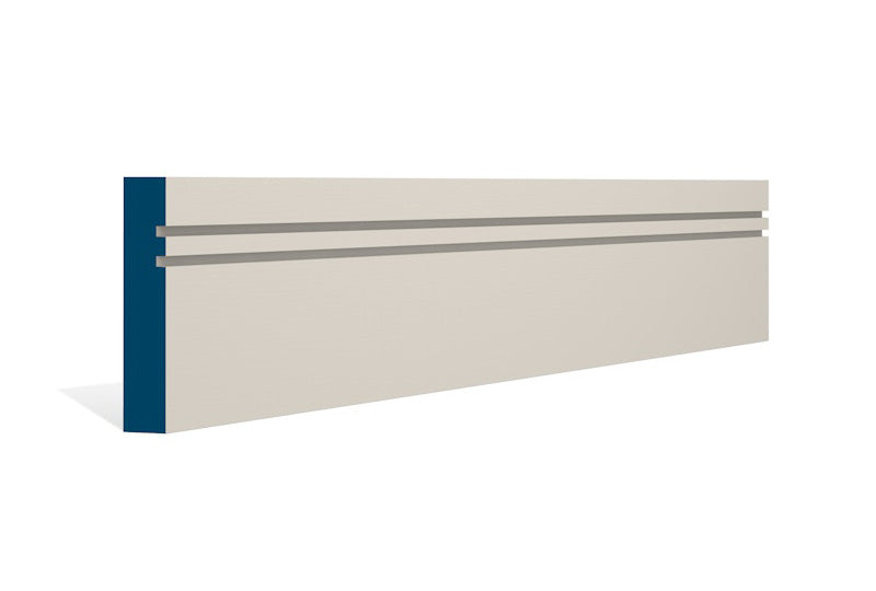 19 x 94mm Double Shaker Architrave or Skirting - Style: Pre-Painted Wood - Ivory