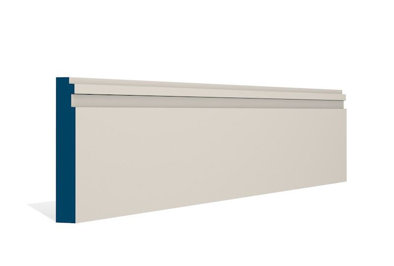 19 x 119mm Double Step Skirting (5x2.4m) - Style: Pre-Painted Wood - Ivory