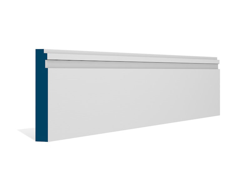 19 x 119mm Double Step Skirting (5x2.4m) - Style: Pre-Painted Wood - White