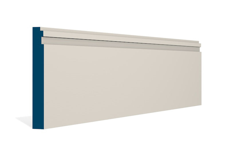 19 x 144mm Double Step Skirting (5x2.4m) - Style: Pre-Painted Wood - Ivory
