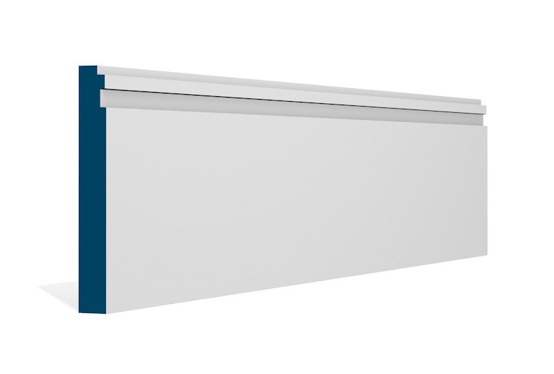 19 x 144mm Double Step Skirting (5x2.4m) - Style: Pre-Painted Wood - White