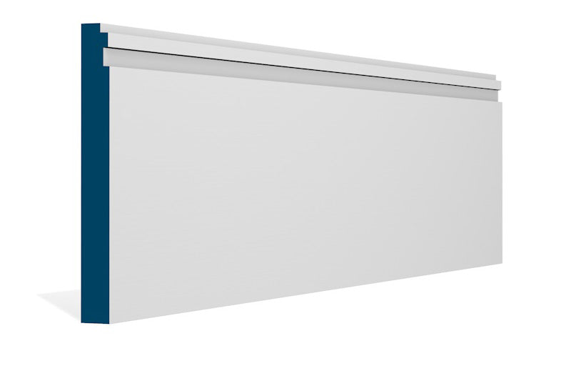 19 x 169mm Double Step Skirting (5x2.4m) - Style: Pre-Painted Wood - White