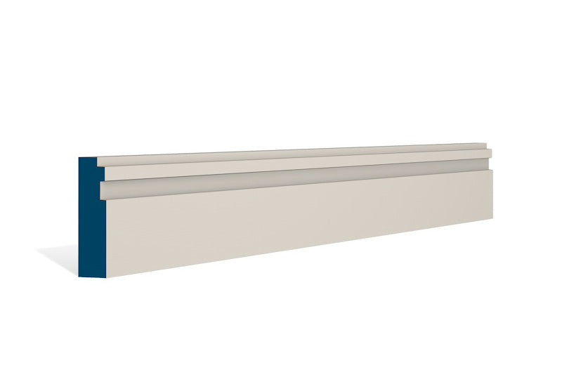 19 x 69mm Double Step Architrave or Skirting - Style: Pre-Painted Wood - Ivory