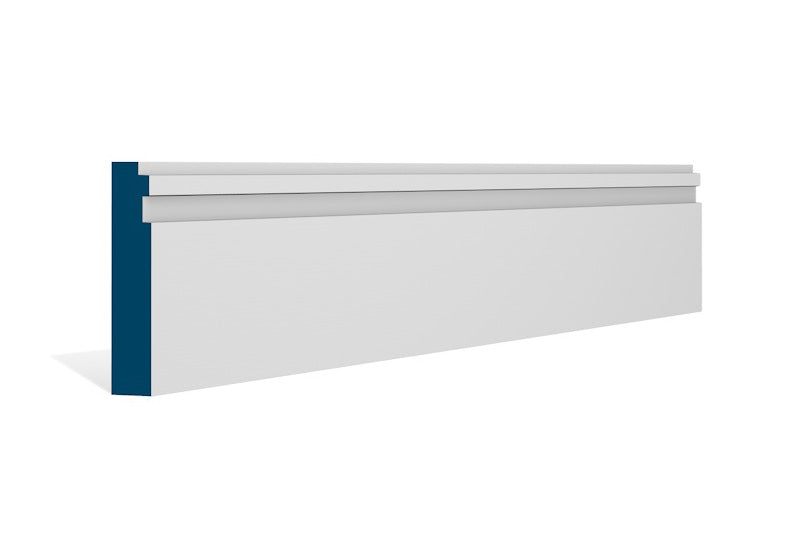 19 x 94mm Double Step Architrave or Skirting - Style: Pre-Painted Wood - White
