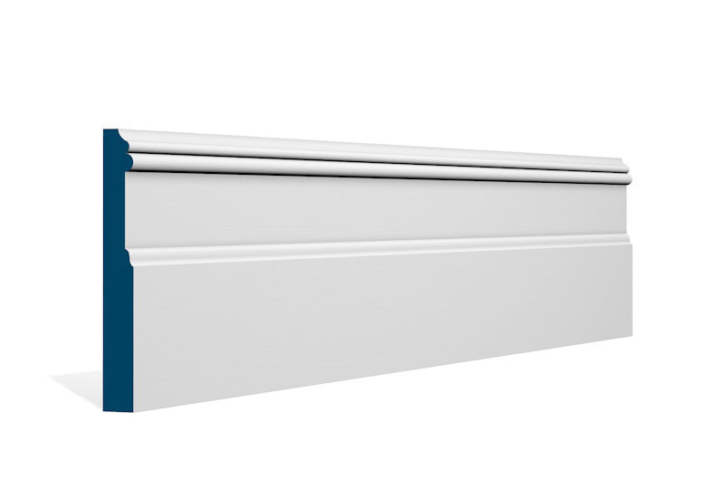 19 x 144mm Glaslough Skirting (5x2.4m) - Style: Pre-Painted Wood - White