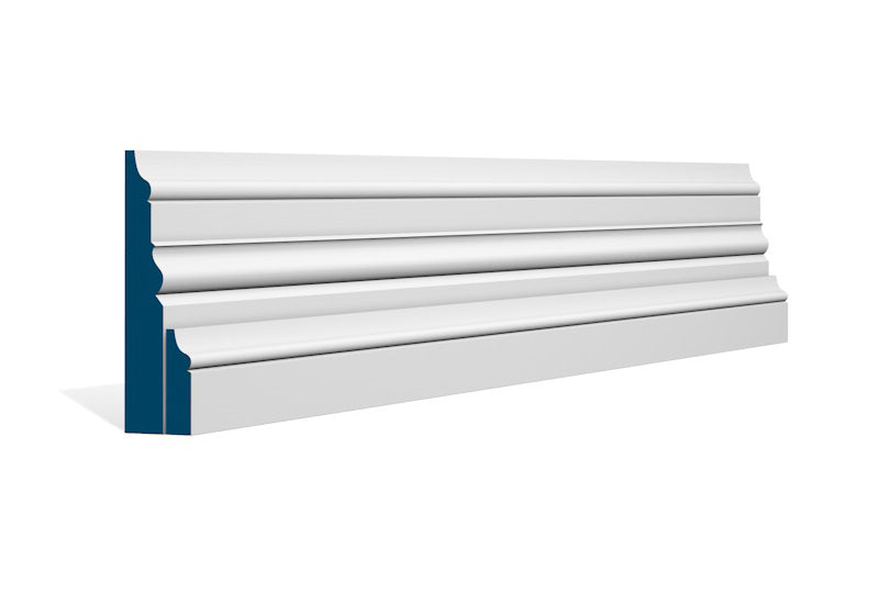 31 x 119mm Pallas Skirting (4x2.4m) - Style: Pre-Painted Wood - White