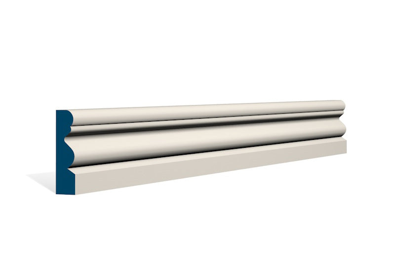 19 x 69mm Portmore Architrave or Skirting - Style: Pre-Painted Wood - Ivory