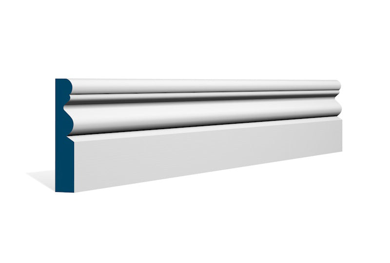 19 x 94mm Portmore Architrave or Skirting - Style: Pre-Painted Wood - White
