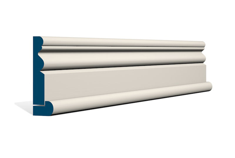 19 x 94mm Portmore Architrave, inc. Hockey Stick - Style: Pre-Painted Wood - Ivory