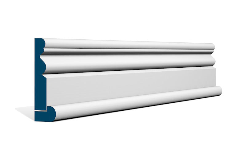 19 x 94mm Portmore Architrave, inc. Hockey Stick - Style: Pre-Painted Wood - White