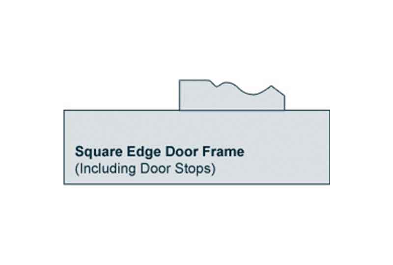 CUSTOM PACK - 31mm Pre-Varnished Solid White Oak Door Liner (inc OGEE Door Stop) shown in a rectangular frame, highlighting the pre-primed wood door parts.