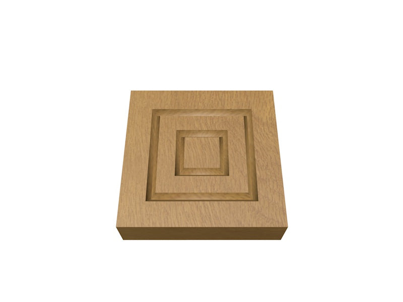 Pre-Varnished Solid White Oak Corner Blocks - Double Square