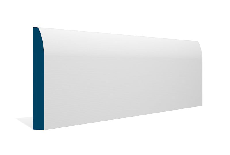 19 x 144mm Rounded Skirting (5x2.4m) - Style: Pre-Painted Wood - White