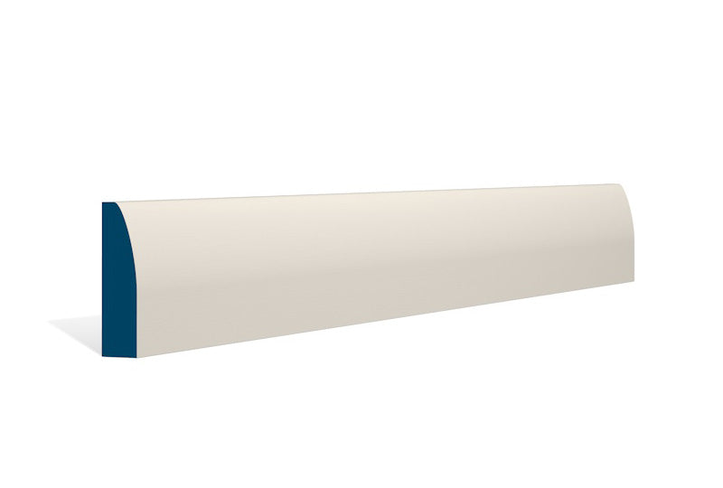 19 x 69mm Rounded Architrave or Skirting - Style: Pre-Painted Wood - Ivory