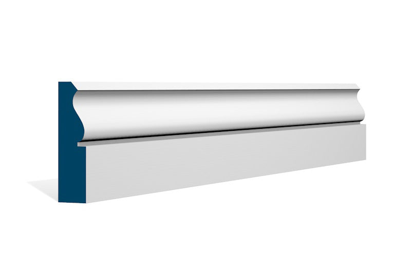 25 x 94mm Rushen Architrave or Skirting - Style: Pre-Painted Wood - White