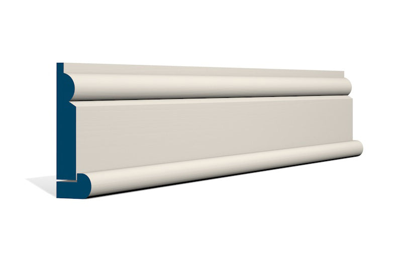 19 x 94mm Torus Architrave, inc. Hockey Stick - Style: Pre-Painted Wood - Ivory