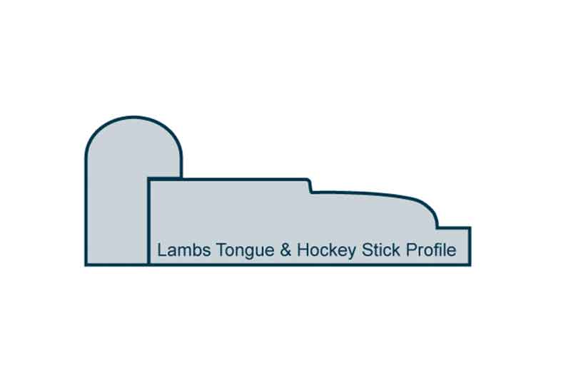 Profile View of 19 x 94mm Lambs Tongue Architrave, inc. Hockey Stick