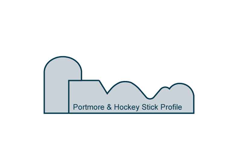 Profile View of 19 x 69mm Portmore Architrave, inc. Hockey Stick