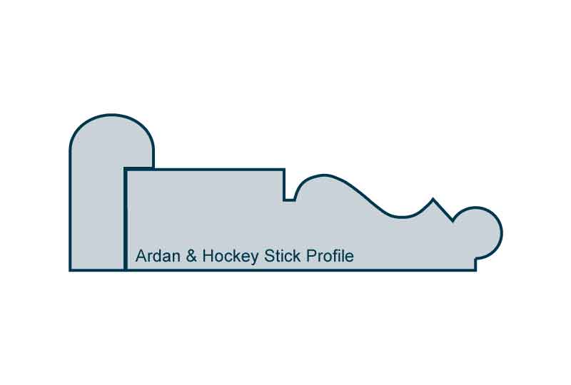 Profile View of 19 x 94mm Ardan Architrave, inc. Hockey Stick