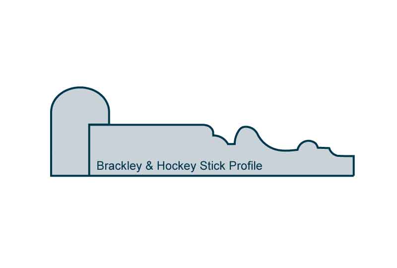 Profile View of 19 x 94mm Brackley Architrave, inc. Hockey Stick